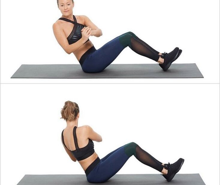 Gire la posición sentada para reducir el peso en los lados y el abdomen. 